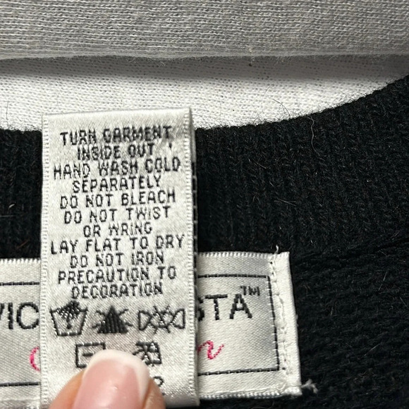 Vintage Victor Costa Occasion Black Long Cardigan with Sequins/Beads Women’s Med - Picture 11 of 13